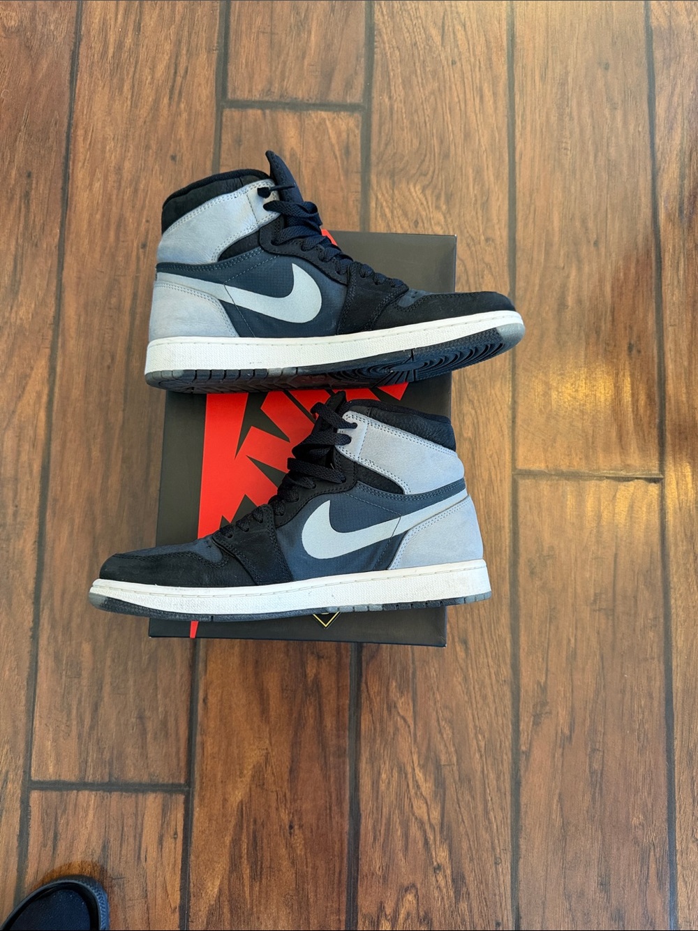 Jordan 1 Element High Black, Gray, Green with Red Logo - Picture 4 of 6